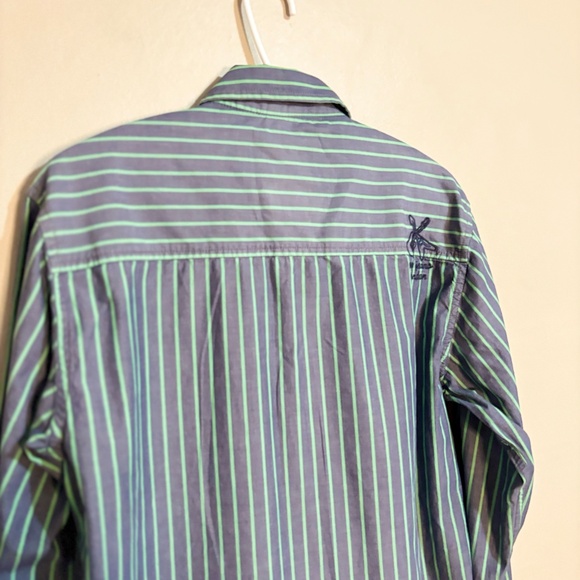$15⚡️Vintage Pepe Jeans Purple Cotton Button Up Dress Shirt Green Stripes - Picture 9 of 15